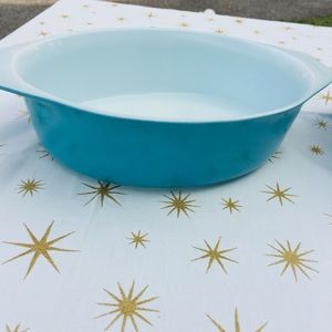PYREX Horizon Blue oval casserole turquoise